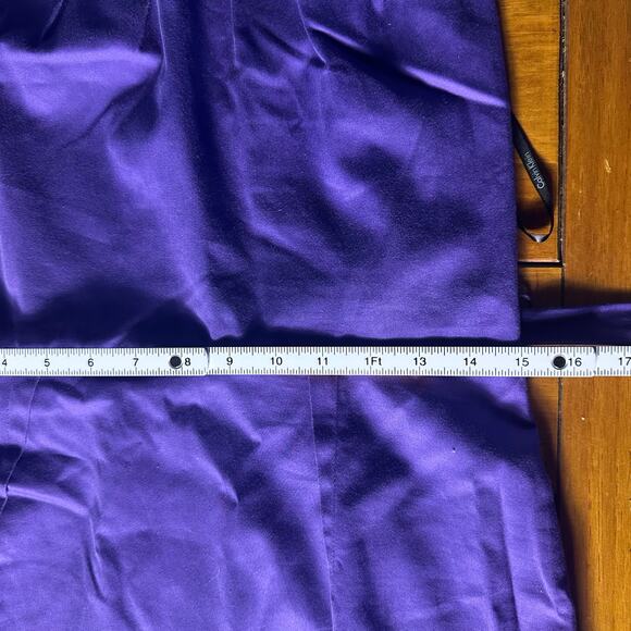 Calvin Klein Sheath Pleated Scoop Neck Cap Sleeve Belted Size 10 Purple Dress - Picture 6 of 8